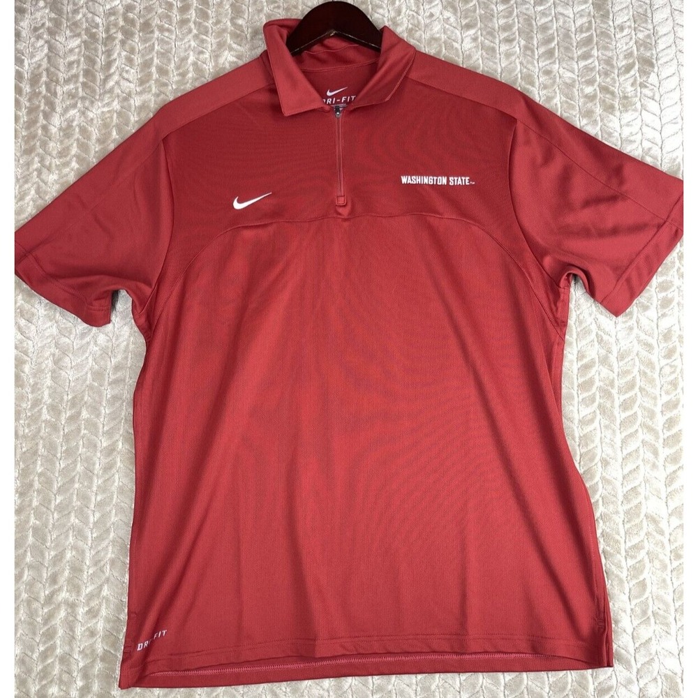 Nike 1/4 Zip Polo Mens Large Crimson Red